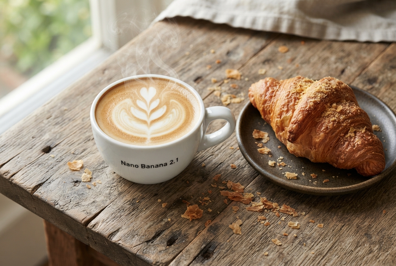 Coffee and croissant — AI image example