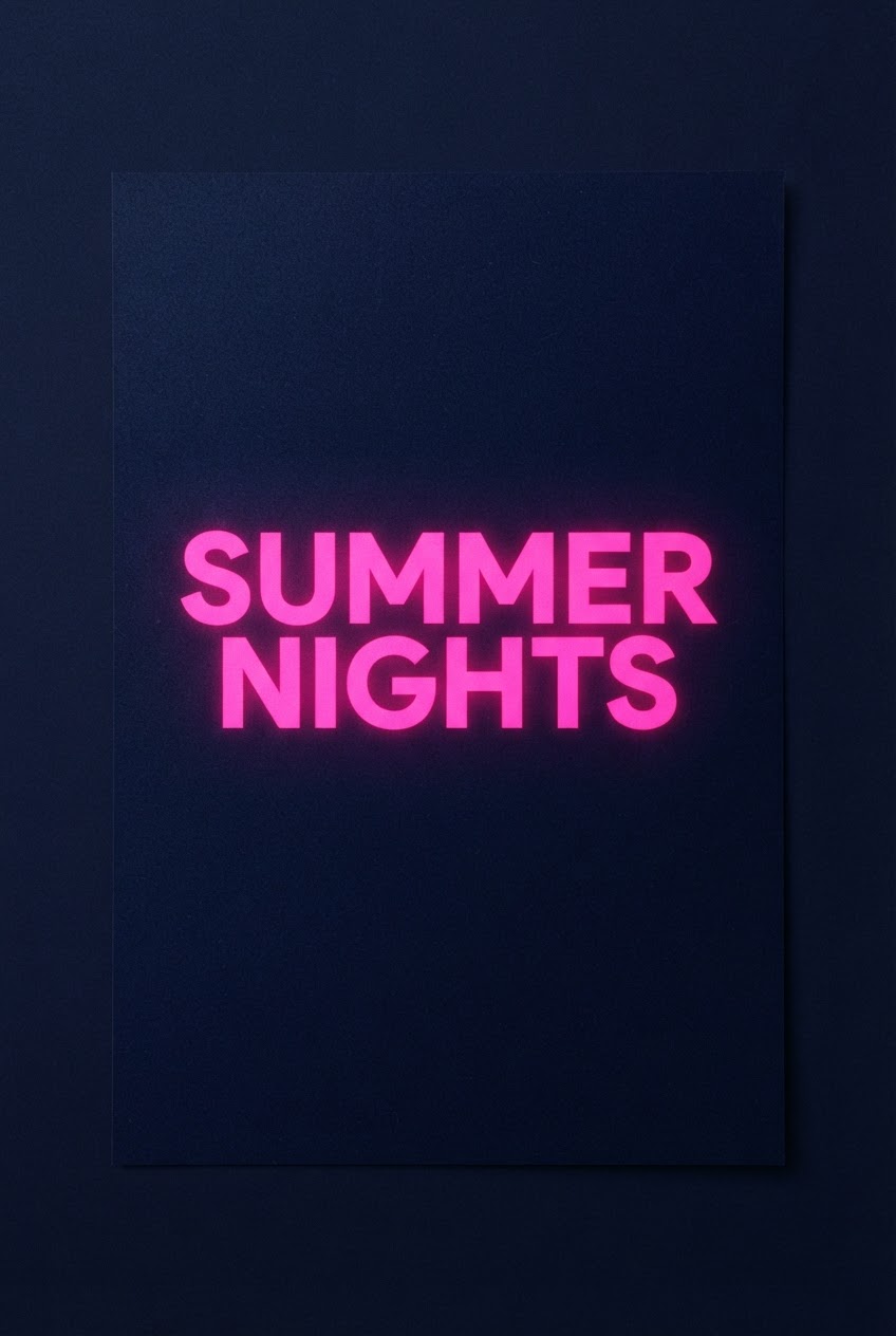 Neon text poster — AI image example