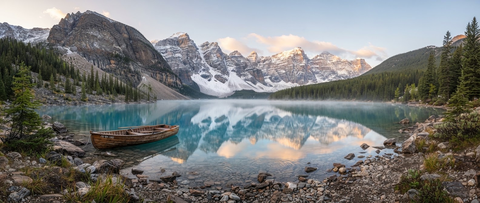Alpine lake panorama — AI image example